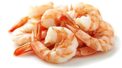 Raw shrimp pile closeup