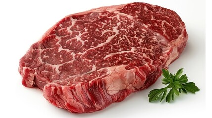 Obraz premium Raw steak with parsley
