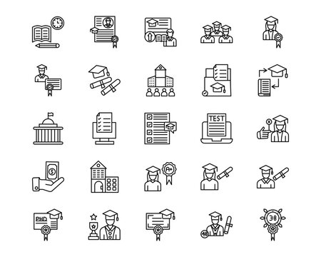 University Line Vector Icons