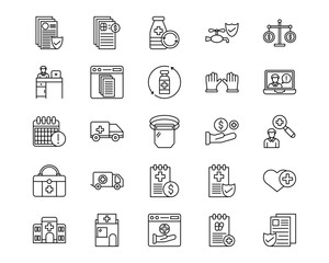 Medical Ecommerce Line Vector Icons