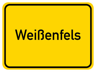 Illustration of a city entrance sign for the city of Weißenfels