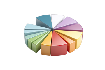 pie chart isolated on white background financial report concept
