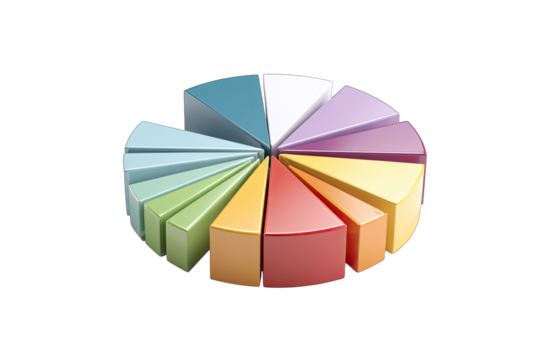 pie chart isolated on white background financial report concept