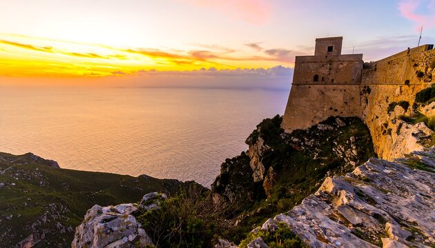 Coastal fortress at sunrise