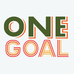 Multicolor line text One Goal 3d vector design art 