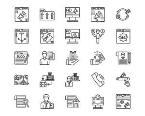 Copywriting Line Vector Icons
