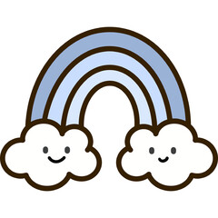 Boho Rainbow Clipart Cute Cartoon Rainbows