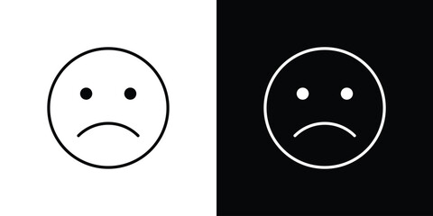 Sad icon Clip Art design. Line icons