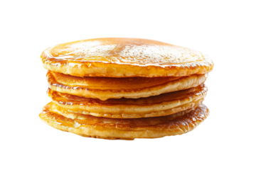Detailed stack of pancakes isolated on a clear transparent background perfect for culinary-inspired design projects and breakfast-related compositions in ultra-high-definition quality for diverse uses