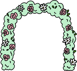 결혼식 청첩장 웨딩 파티 터널 게이트 장식 장미 꽃