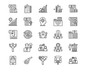 Human Resources Line Vector Icons