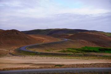 Fototapeta premium Winding Road Through Icelandic Landscape