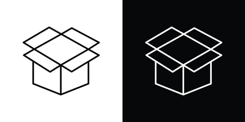 Open box icon Clip Art design. Line icons