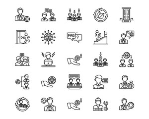 Business People Line Vector Icons