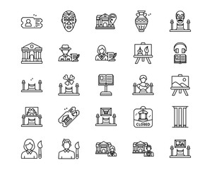 Museum Line Vector Icons