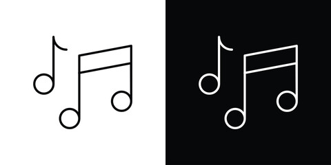 Music note icon Clip Art design. Line icons