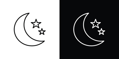 Moon icon Clip Art design. Line icons