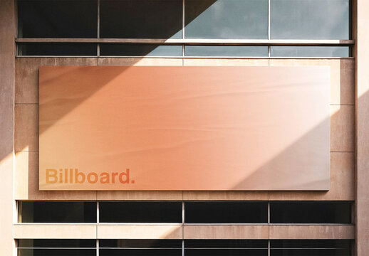 Glued Building Billboard Mockup