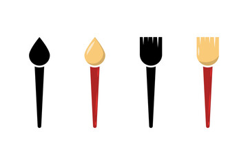 Paintbrush Icon Isolated on Transparent Background. Symbol for Art, Drawing Tools, and Creative Design Interface. Vector Illustration