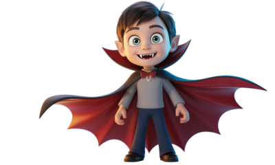 Cartoon Vampire Boy Wearing Cape