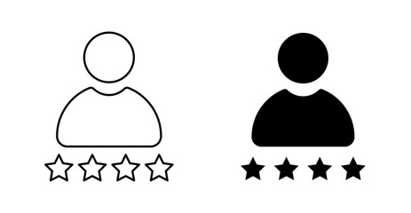 Client Satisfaction Icon Set – Reputation Stars, Business Evaluation, Online Review Vector