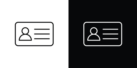 Identity card icon Clip Art design. Line icons