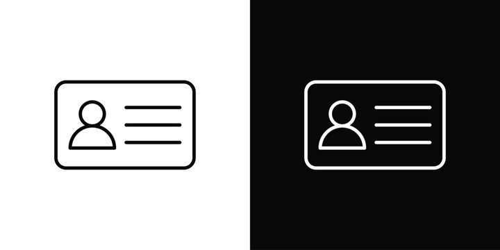 Identity card icon Clip Art design. Line icons