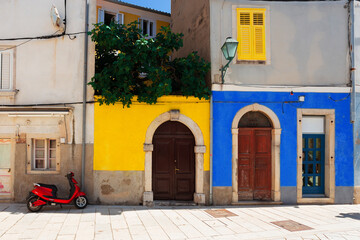 Street scene in Cres, old mediterranean town, Croatia.