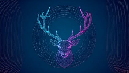 Abstract geometric deer head graphic