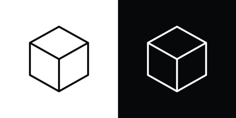 Cube icon Clip Art design. Line icons