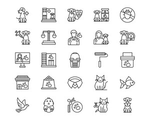Veterinary Line Vector Icons