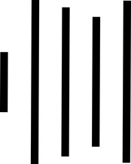 Align vertical line icon for text and layout formatting. Black solid vector symbol showing uneven top and bottom alignment, typography tool, writing editor button, UI UX design element, content format © Asia