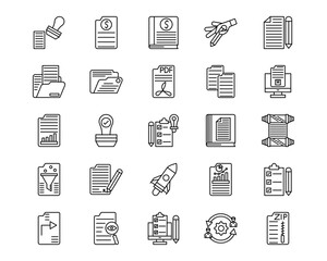 Documents And Files Line Vector Icons