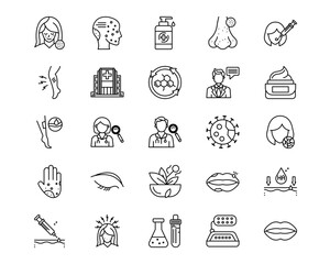 Dermatology Line Vector Icons
