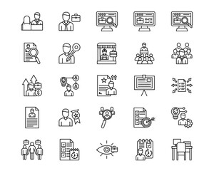 Human Resource Line Vector Icons