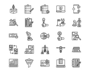 Product Management Line Vector Icons