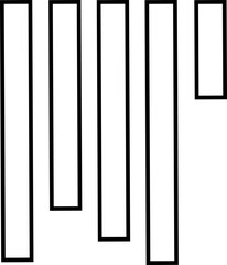 Align vertical rounded line icon for text formatting. Black solid vector symbol showing uneven bottom alignment, typography tool, word processor, writing editor, UI UX design element, layout formattin