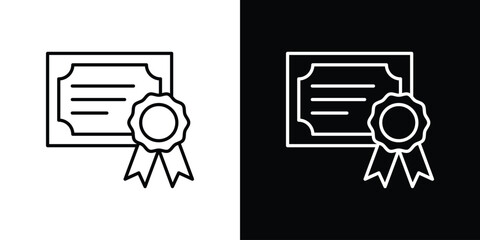 Certificate icon Clip Art design. Line icons