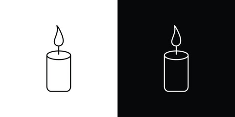 Candle icon Clip Art design. Line icons
