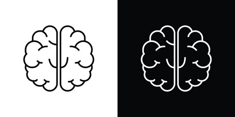 Brain icon Clip Art design. Line icons