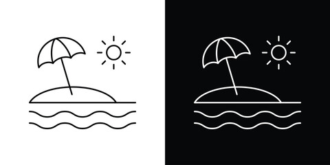 Beach icon Clip Art design. Line icons © Witty