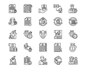 Loan Line Vector Icons