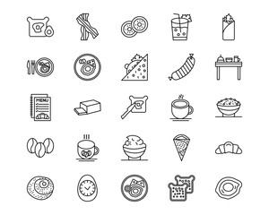 Brunch Line Vector Icons