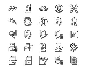 Software Testing Line Vector Icons