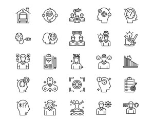 ADHD Line Vector Icons