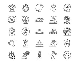 Burnout Line Vector Icons