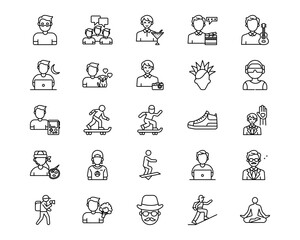 Fototapeta premium Urban Tribes Line Vector Icons