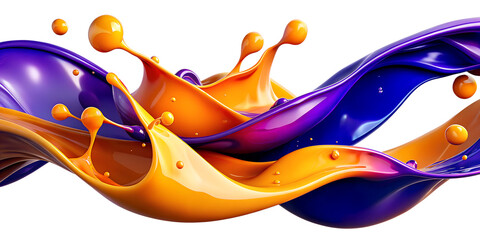 Dynamic splash abstraction with vibrant colors and fluid forms splash, abstraction, color, orange, purple, dynamic, fluid, art, creativity, design, paint, color theory, vibrant, motion, visual, waves,