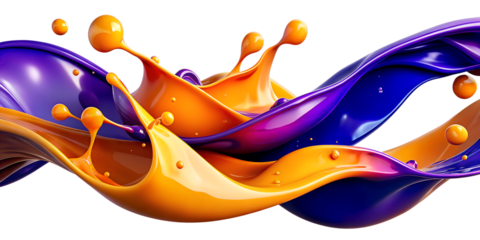 Dynamic splash abstraction with vibrant colors and fluid forms splash, abstraction, color, orange, purple, dynamic, fluid, art, creativity, design, paint, color theory, vibrant, motion, visual, waves,