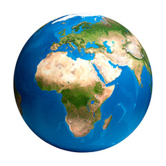 whole earth globe isolated on white background